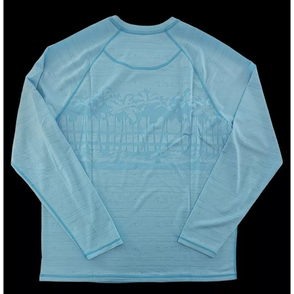 Tommy Bahama Men's Small Bowtie Blue Palm Boulevard Performance Crew T-Shirt - Picture 2 of 6